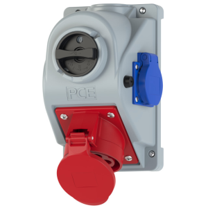 Gniazdo stałe z wyłącznikiem 0-1 32A 5P 400V + 2P+Z 230V IP44 COMBO-POL