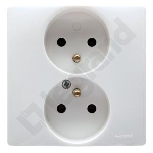 NILOE ECO BIAŁY Gniazdo 2x2P+Z z przesłonami