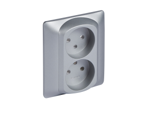 SISTENA LIFE Pokrywa gniazda 2x2P+Z METALIC