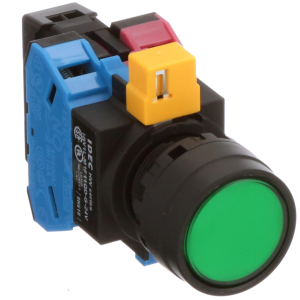 HW1L-M1F11QD-G-24 Przyc. podś. monost. 24V, zielony, metal