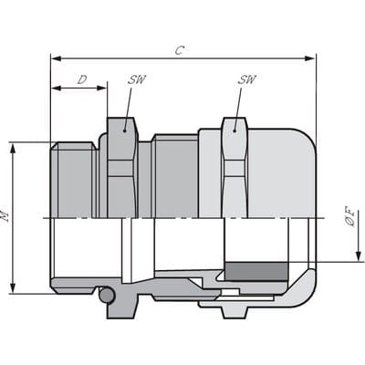 Dławnica mosiężna metryczna SKINTOP MSR-M 40x1,5 1