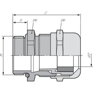 Dławnica mosiężna metryczna SKINTOP MSR-M-XL 25x1,5 1