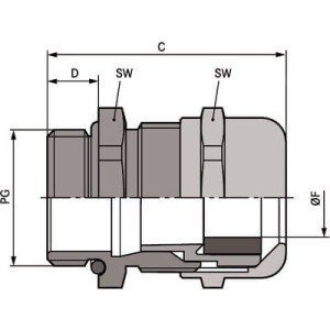 Dławnica mosiężna SKINTOP MS PG 9 1