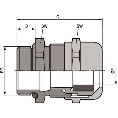 Dławnica mosiężna SKINTOP MS PG21 1