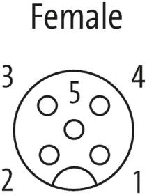 MURRelektronik : 7000-13621-6420030 Przewód Gniazdo M12/5P pulpitowe z przewodem 0,3m 1