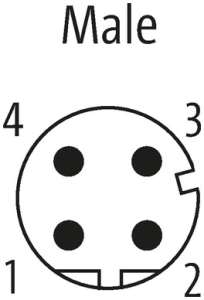 MURRelektronik : 7000-14541-7967500 Przewód PUR wtyk M12/4P kod.D prosty ekranowany z przewodem 75m 1