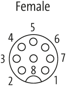 MURRelektronik ; 7000-17141-2910750 Przewód PUR Gniazdo M12/8P kątowy ekranowany 7,5m 1