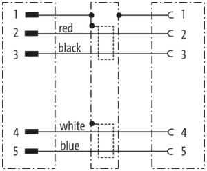 MURRelektronik ; 7000-40542-8030500 Przewód CAN wtyk prosty M12/5p gniazdo kątowe M12/5p 5m 1