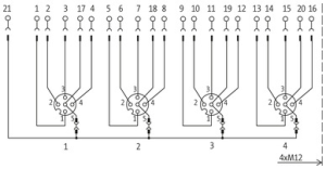 MURRelektronik ; 8000-44742-0000000 Moduł pasywny MVP12 , 4xM12  1