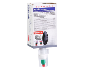 Płyn dezynfekcyjny MERIDA POLANA DDR+ do chirurgicznej i higienicznej dezynfekcji rąk, jednorazowy wkład 700 ml z pompką sprayową do dozownika MERIDA ONE