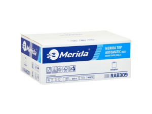Ręczniki papierowe w roli z adaptorem MERIDA TOP AUTOMATIC MAXI, białe, średnica 19 cm, długość 140 m, dwuwarstwowe, karton 6 rolek, ECOLABEL 1