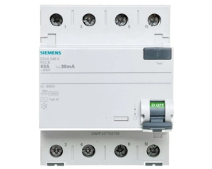 SIEMENS ; 5SV4346-0 63A 30mA Typ AC Wył.różnicowoprądowy 3+N 400V - N z prawej strony