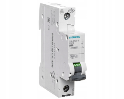 SIEMENS ; 5SL6120-6 Wyłącznik nadmiarowy B20A 1-bieg.6kA 400V