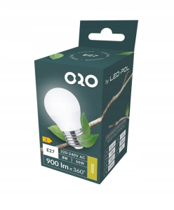 Lampa LED 230V E27 8W lm TOTO Barwa DZIENNA Kulka