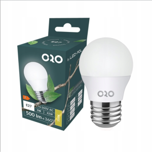 Lampa LED 230V E27 5W 500lm TOTO Barwa Ciepła Kulka