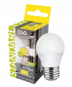 Lampa LED 230V E27 5W 500lm TOTO Barwa Ciepła Kulka