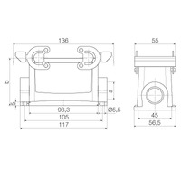 RockStar® HDC 16B SBU 1M25G Obudowa cokołowa 2-klamry 1