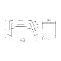 RockStar® HDC 16B TSLU 1M25G Obudowa górna, wprowadzenie kabla z boku 1-klamra 1