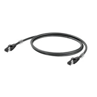 Weidmuller ; IE-C6FP8LE0020M40M40-E Kabel Patch, RJ45 IP 20, RJ45 IP 20, Cat.6A / Klasa EA (ISO/IEC 11801 2010), LSZH, 2 m /CZARNY/