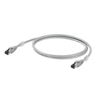 Weidmuller ; E-C6FP8LD0005M40M40-D Kabel Patch, RJ45 IP 20, RJ45 IP 20, Cat.6A / Klasa EA (ISO/IEC 11801 2010), LSZH, 0.5 m /SZARY/