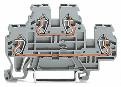 870-501 Złączka dwupiętrowa L/L 2,5mm2 SZARA
