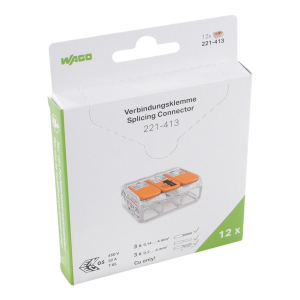 221-413/995-012 Złączka uniwersalna; 3-przewodowa 4mm2 ; rozłączna MICRO (op=12szt)